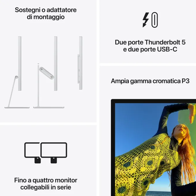 Apple Studio Display 27" 5K Retina con Nano-texture e Stand Regolabile