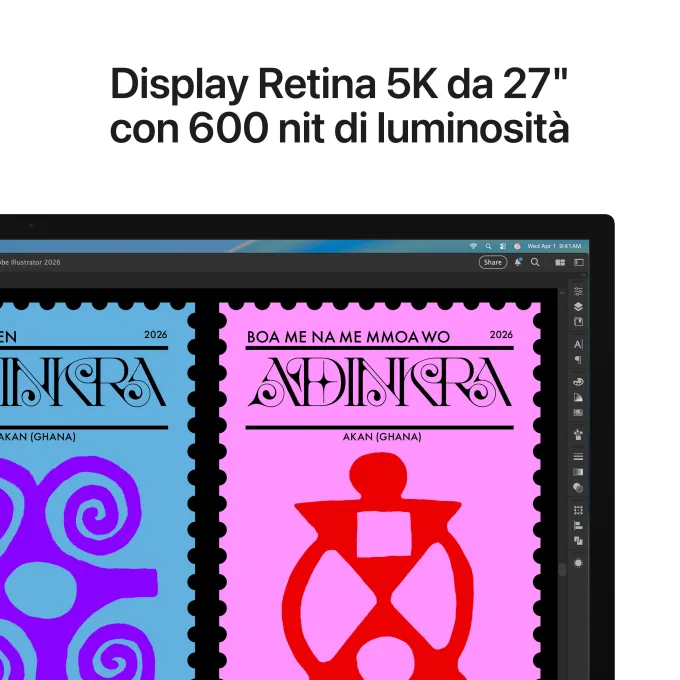 Apple Studio Display 27" 5K Retina con Nano-texture, videocamera 12MP e Thunderbolt 5