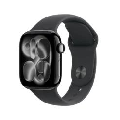 Apple Watch Series 11 GPS, Cassa 42 mm in alluminio Jet Black con Cinturino Sport nero - S/M