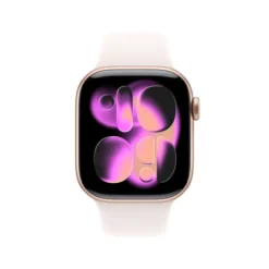 Apple Watch Series 11 GPS, Cassa 42 mm in alluminio color oro rosa con Cinturino Sport fard - S/M