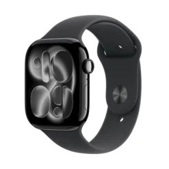 Apple Watch Series 11 GPS, Cassa 46 mm in alluminio Jet Black con Cinturino Sport nero - S/M