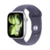 Apple Watch Series 11 GPS + Cellular, Cassa 46 mm in alluminio color argento con Cinturino Sport viola nebbia - M/L