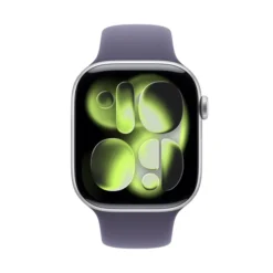 Apple Watch Series 11 GPS + Cellular, Cassa 46 mm in alluminio color argento con Cinturino Sport viola nebbia - M/L