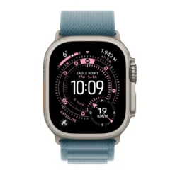 Apple Watch Ultra 3 GPS + Cellular, Cassa 49 mm in titanio naturale con Alpine Loop blu chiaro - Medium