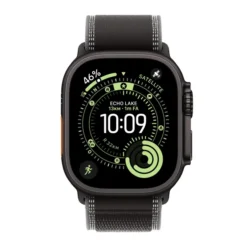 Apple Watch Ultra 3 GPS + Cellular, Cassa 49 mm in titanio nero con Trail Loop nero/cenere - S/M