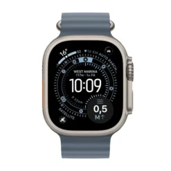 Apple Watch Ultra 3 GPS + Cellular, Cassa in titanio naturale (49 mm) con Cinturino Ocean blu salmastro
