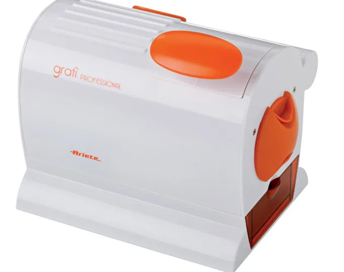 ARIETE - 445 Gratì professional Grattuggia con rullo professionale, 120 Watt, contenitore estraibile - Arancione/Bianco