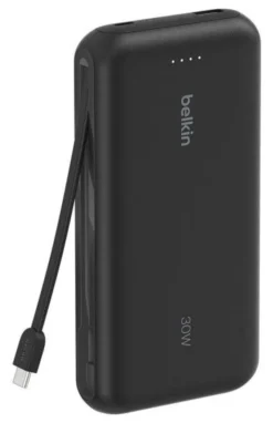 Belkin BoostCharge Powerbank 20000mAh 30W PD Nero con Cavo USB-C Integrato