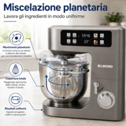 Blunord Planetaria 8 L BLUNORD BLUP4975 DELUXE 2100W con Bilancia Integrata