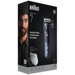 Braun BeardTrimmer 7 BT7520 lama Ultra Sharp ProBlade, lunghezza taglio 2cm - Nero e Blu