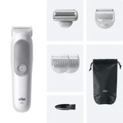 BRAUN - Rasoio BG 5550 dry, autonomia 100 minuti, tecnologia SkinGuard - Bianco