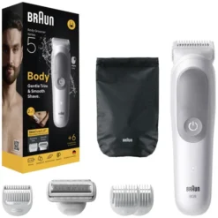 BRAUN - Rasoio BG 5550 dry, autonomia 100 minuti, tecnologia SkinGuard - Bianco
