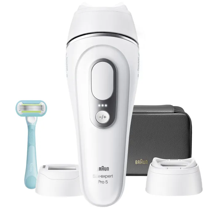 Braun Silk·expert Pro 5, Epilatore Luce Pulsata Smart, Epilazione Laser Peli Donna A Casa, Riduzione Permanente Dei Peli, Con 2 Testine, Custodia E Rasoio Gillette Venus, PL5234