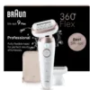 Braun Silk-Épil 9 Flex Epilatore Wet & Dry 9-011 3D, Testa Flessibile 360°, 40 Pinzette, Oro