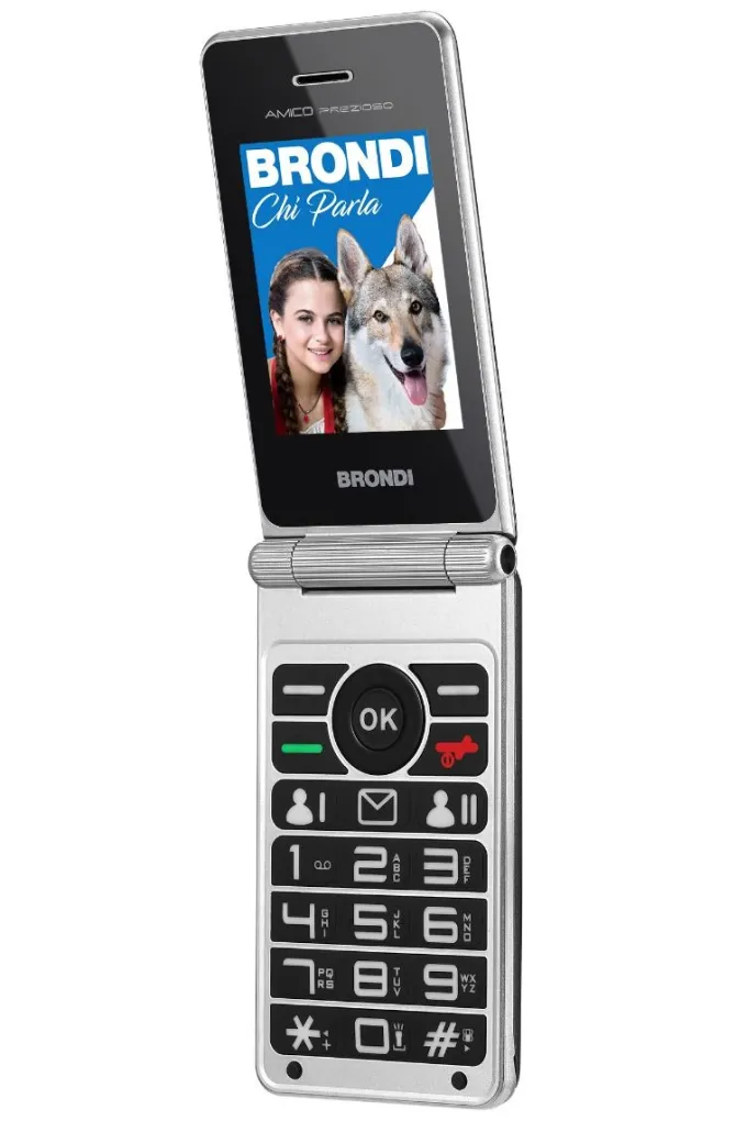 BRONDI - AMICO PREZIOSO cellulare EasyPhone, Dual SIM, display TFT 3 pollici, Bluetooth 2.1, tasti grandi - Nero