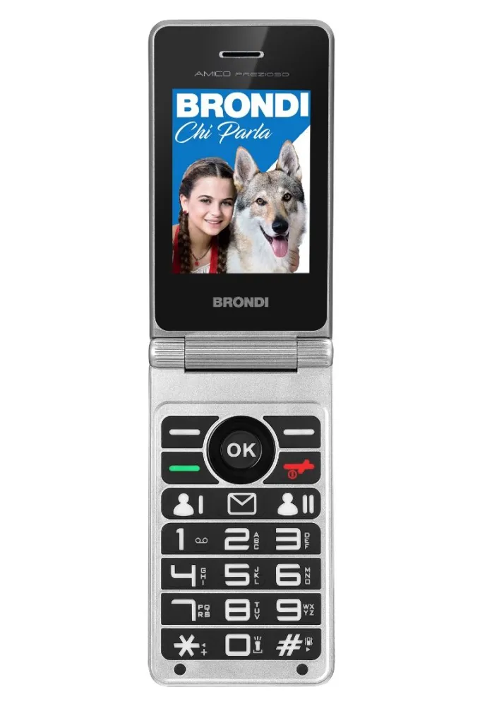 BRONDI - AMICO PREZIOSO cellulare EasyPhone, Dual SIM, display TFT 3 pollici, Bluetooth 2.1, tasti grandi - Nero