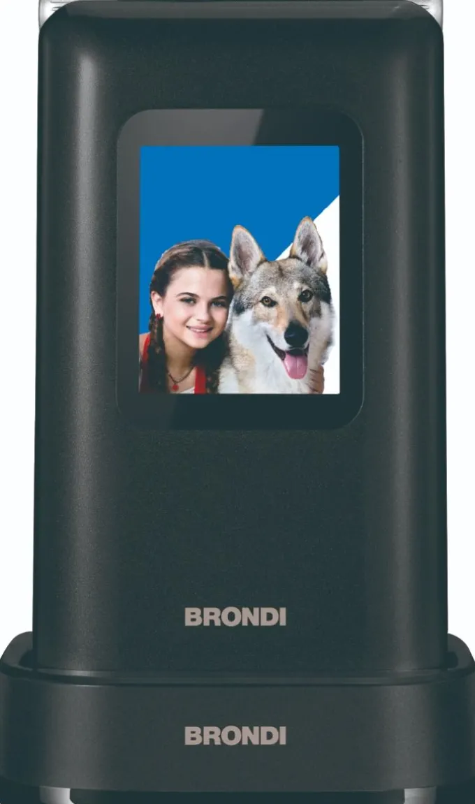 BRONDI - AMICO PREZIOSO cellulare EasyPhone, Dual SIM, display TFT 3 pollici, Bluetooth 2.1, tasti grandi - Nero