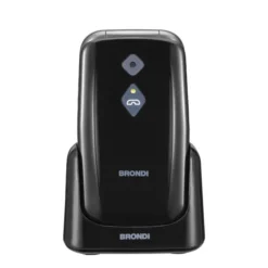 BRONDI - Cellulare AMICO SICURO PLUS - BLACK METAL - Bluetooth 2.1 - Con fotocamera digitale integrata - Con Lettore MP3 - Con vibrazione