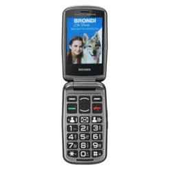 BRONDI - Cellulare AMICO SICURO PLUS - BLACK METAL - Bluetooth 2.1 - Con fotocamera digitale integrata - Con Lettore MP3 - Con vibrazione