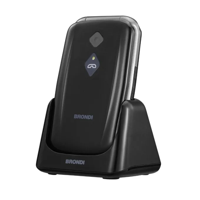 BRONDI - Cellulare AMICO SICURO PLUS - BLACK METAL - Bluetooth 2.1 - Con fotocamera digitale integrata - Con Lettore MP3 - Con vibrazione
