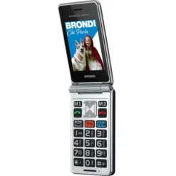 Brondi 10282060 cellulare 7,11 cm (2.8'') 119 g Nero, Argento Telefono per anziani