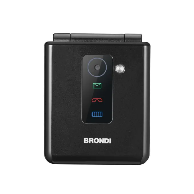 BRONDI - Cellulare FLIPPER - BLACK METAL - Display LCD 2,4" - Bluetooth 2.1 - Con fotocamera digitale integrata