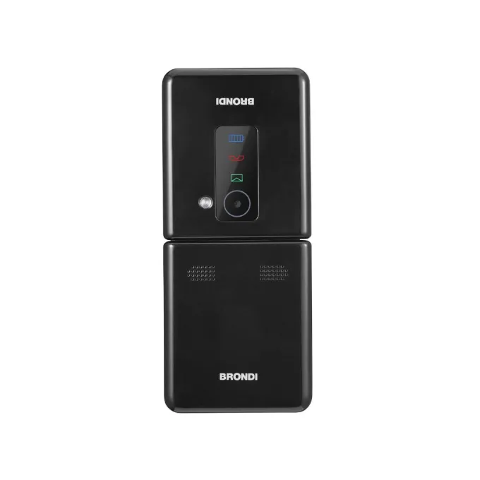 BRONDI - Cellulare FLIPPER - BLACK METAL - Display LCD 2,4" - Bluetooth 2.1 - Con fotocamera digitale integrata