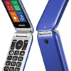 Brondi Stone+ - Cellulare con apertura a conchiglia e flip attivo, Dual Sim, Display 2.4 pollici, Blu
