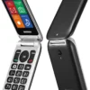 Brondi Stone+ - Cellulare con apertura a conchiglia e flip attivo, Dual Sim, Display 2.4 pollici, Nero