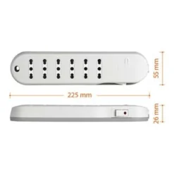 bticino Slim6 prolunghe e multiple 1,5 m 6 presa(e) AC Interno - Bianco