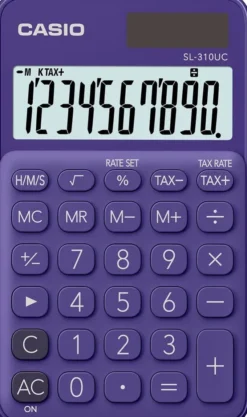 Casio SL-310UC-PL Calcolatrice Tascabile, Viola