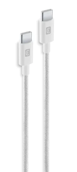 Cavo Telato Cellularline Ultra-Resistente con Telatura Rinforzata – Bianco/Nero