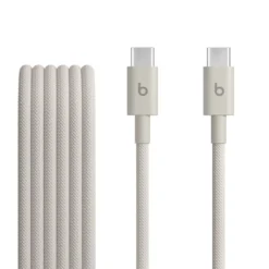 Cavo USB-C a USB-C Beats 1,5 m bianco ricarica rapida tessuto intrecciato
