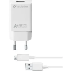Cellularline Adaptive Fast Charger Kit 15W Bianco