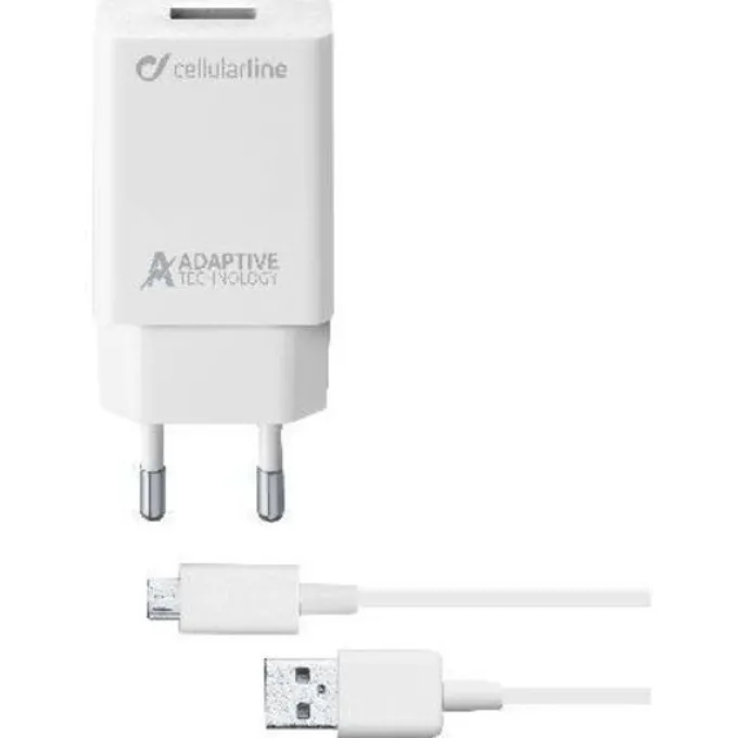 Cellularline Adaptive Fast Charger Kit 15W Bianco