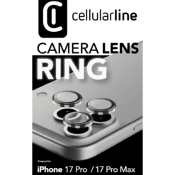 CELLULARLINE CAMERA LENS RING per iPhone – Protezione trasparente e sottile per lenti fotocamera
