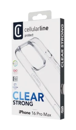 CELLULARLINE - Cover CLEAR STRONG per iPhone 16 Pro Max - Trasparente
