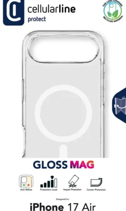 CELLULARLINE Gloss Mag – Custodia Trasparente MagSafe Ultra Resistente per Smartphone