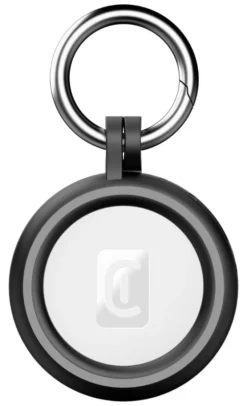 Cellularline Hard Shell Custodia protettiva rigida con moschettone integrato, compatibile con AirTag e Tracy Tag - Nero
