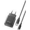 Cellularline Kit Caricabatterie Rete USB-C Completo di Cavo USB-C / Lighting