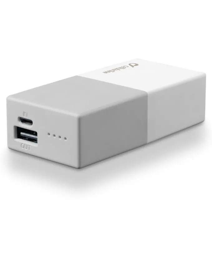 Cellularline Powerbank #Stylecolor 5000 - Universale Caricabatterie portatile USB super colorato Bianco