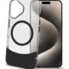Celly - MAGDUAL1078BK Custodia Magdual per iphone 16 Trasparente - Nero