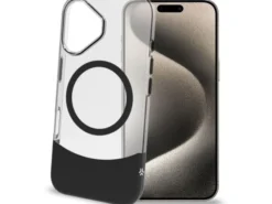 Celly - MAGDUAL1078BK Custodia Magdual per iphone 16 Trasparente - Nero