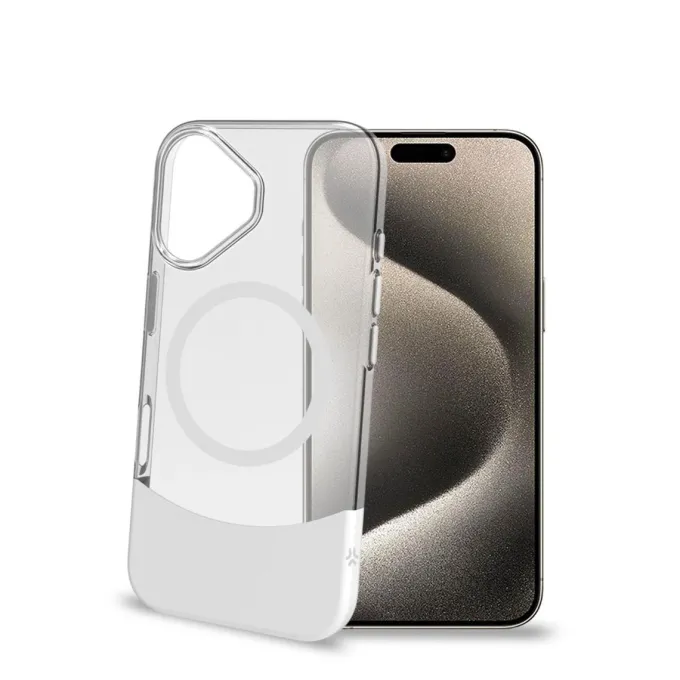 Celly - MAGDUAL1079WH Custodia MagDual per iPhone 16Pro - Bianco