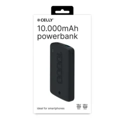 Celly - PBE10000EVOBK - Power Bank 10000 mAh, 10 Watt - Nero