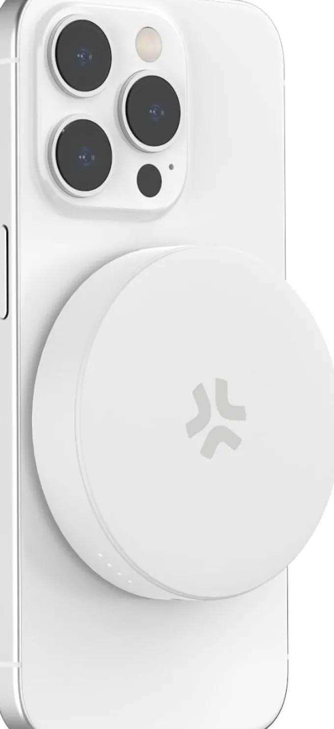 Celly - PowerBank Circle per Smartphone, tecnologia Magsafe, 3000mAh, USB-C, Ring Magnetico Incluso, Ricarica Rapida - Bianco