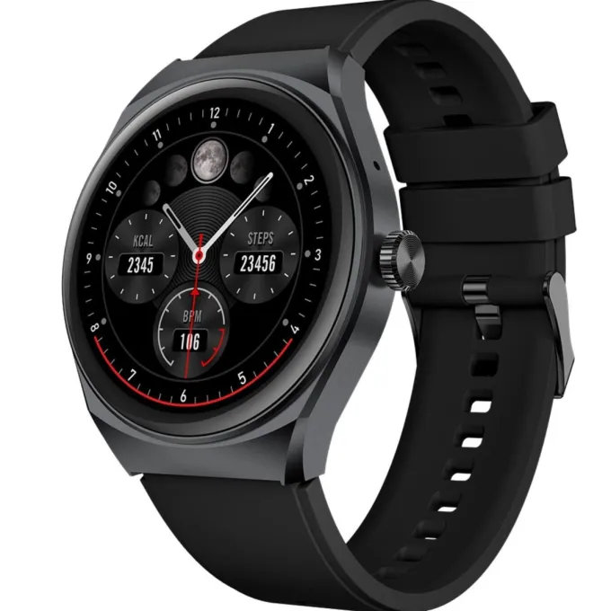 CELLY - TRAINERHALOBK Smartwatch fitness tracker quadrante tondo, Display LCD, Heartbeat, GPS, controllo pressione - Nero