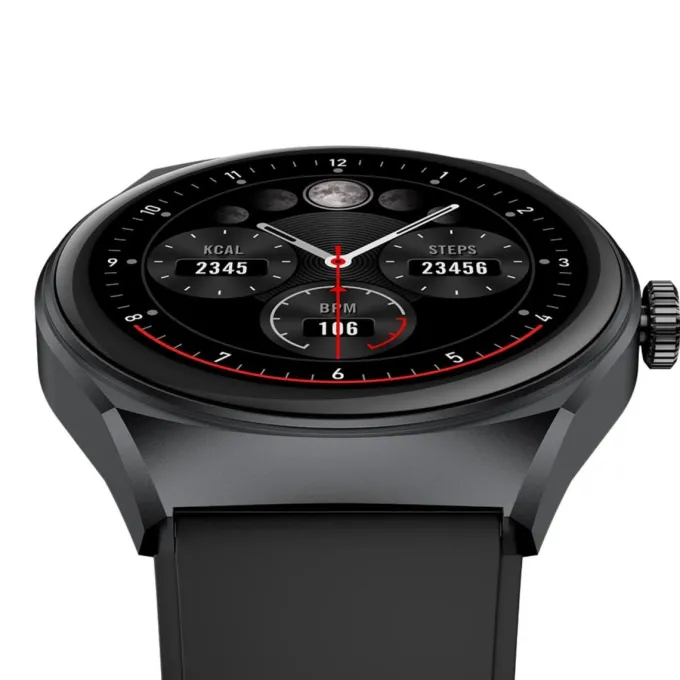 CELLY - TRAINERHALOBK Smartwatch fitness tracker quadrante tondo, Display LCD, Heartbeat, GPS, controllo pressione - Nero