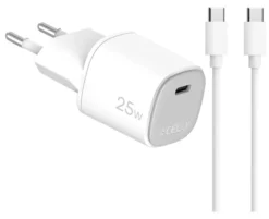 Celly UPTC1USBC25WCTC Caricatore USB-C 25W Bianco per Smartphone e Tablet