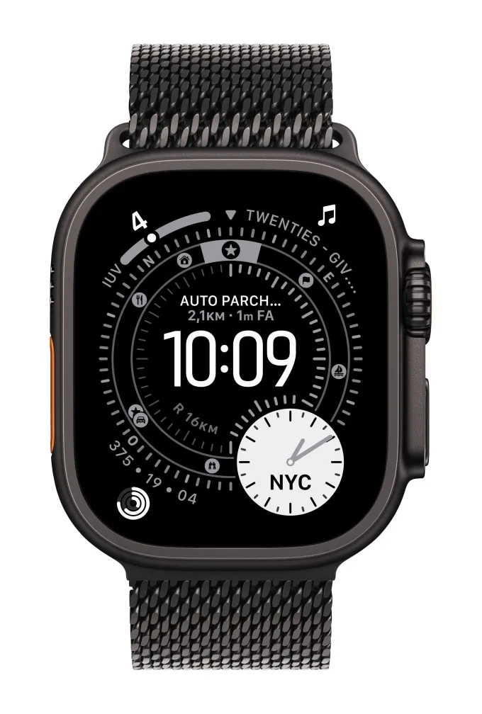 Cinturino Apple Loop Maglia Milanese Titanio Nero 49mm per Apple Watch
